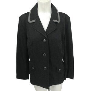 Cabi Crew Gray Ponte Knit Military Blazer Jacket Size M Stretch Equestrian 3030